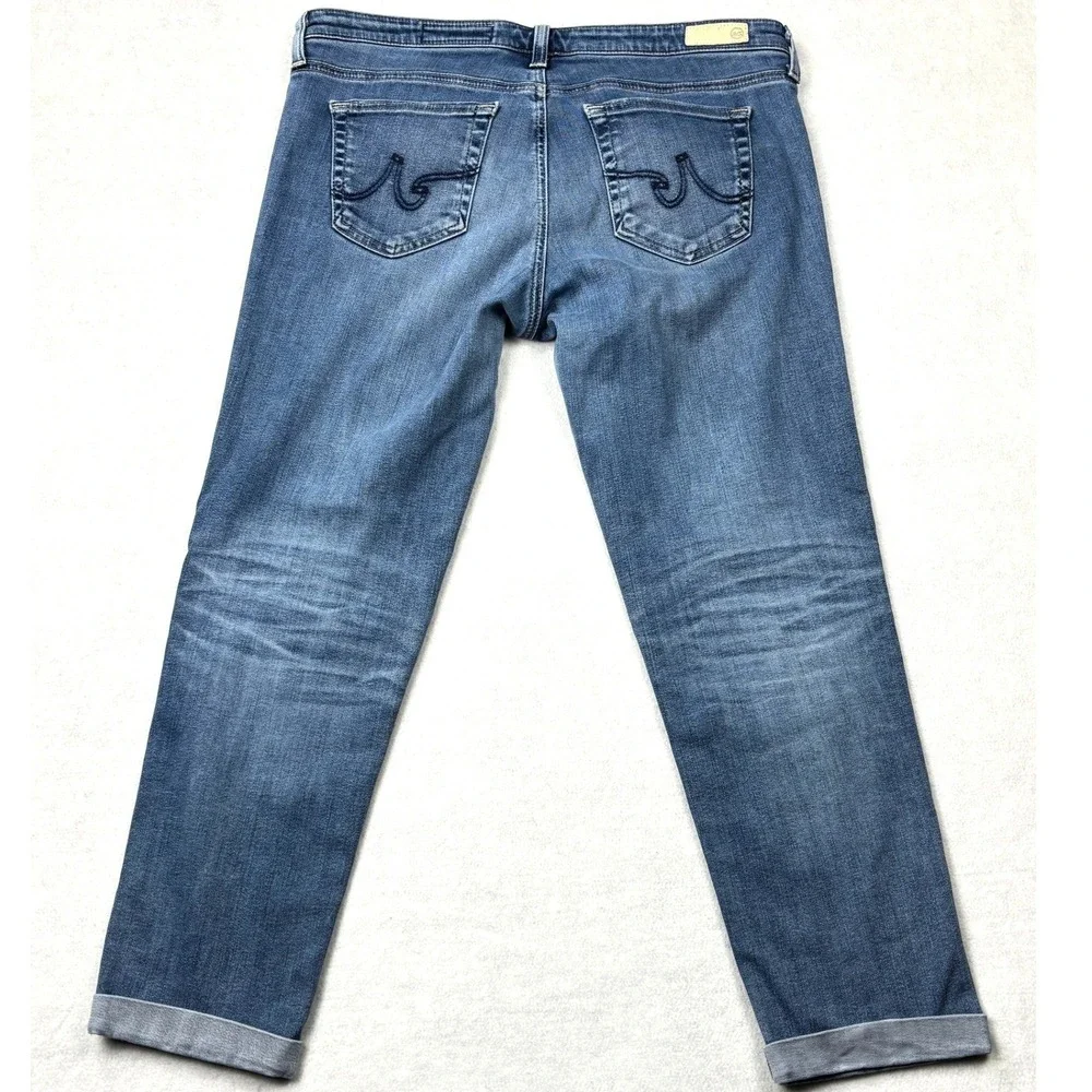 AG Adriano Goldschmied The Stilt Roll Up Cigarette Jeans Blue Size 32 Made USA‎